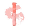 Lipstick and lip gloss for make up. Flat icon. Vector illustration on white background. Royalty Free Stock Photo